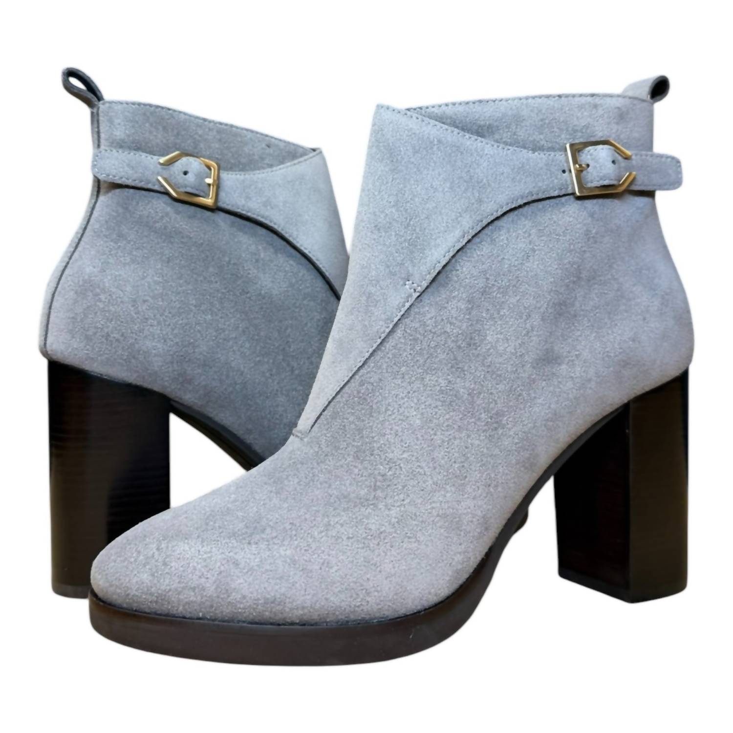 COLE HAAN Women's Harrington Grand Riding Bootie in stormcloud suede - women's shoe - view 6