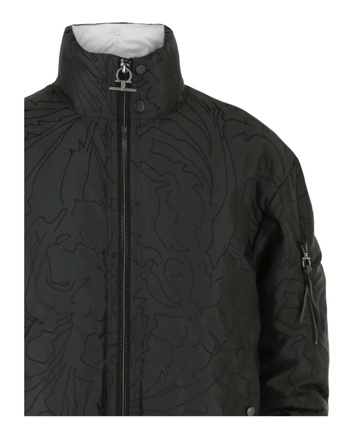 Salvatore Ferragamo - Men's Abstract Print Quilted Jacket