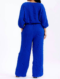 Karen T Design - Relaxed-fit Top With Trendy Balloon Sleeves And Wide-leg Pants