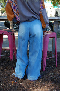 Vervet By Flying Monkey - Tie Bottom Flowy Pants