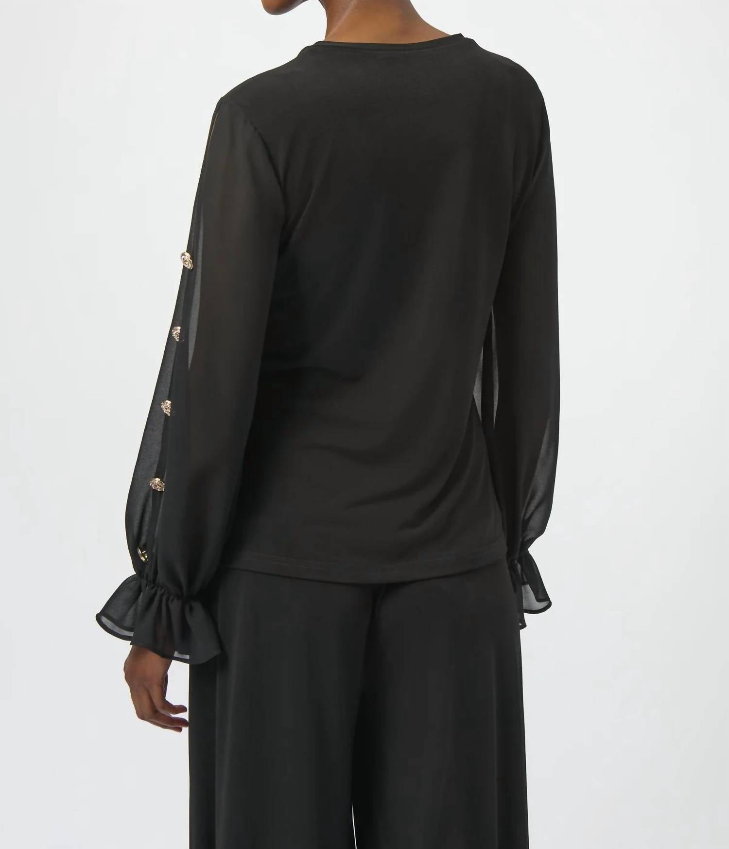 Joseph Ribkoff - Sheer Sleeve Blouse