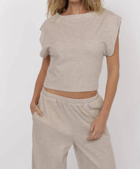 Sage The Label - CINDY STRONG SHOULDER SLEEVELESS KNIT TOP