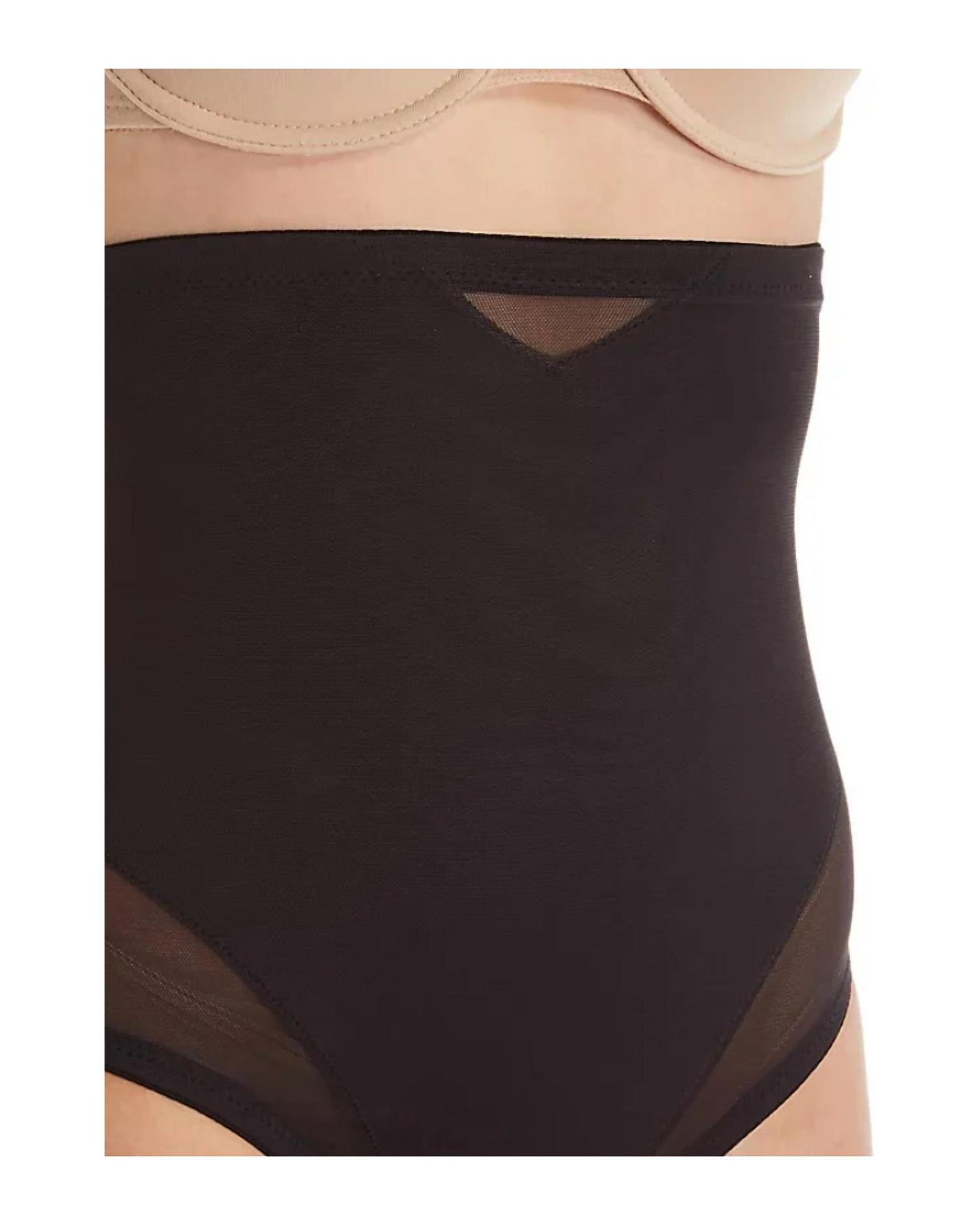 TC Fine Intimates Sheer Shaping & Comfort Hi-waist Thong in black - women's intimate - detail view