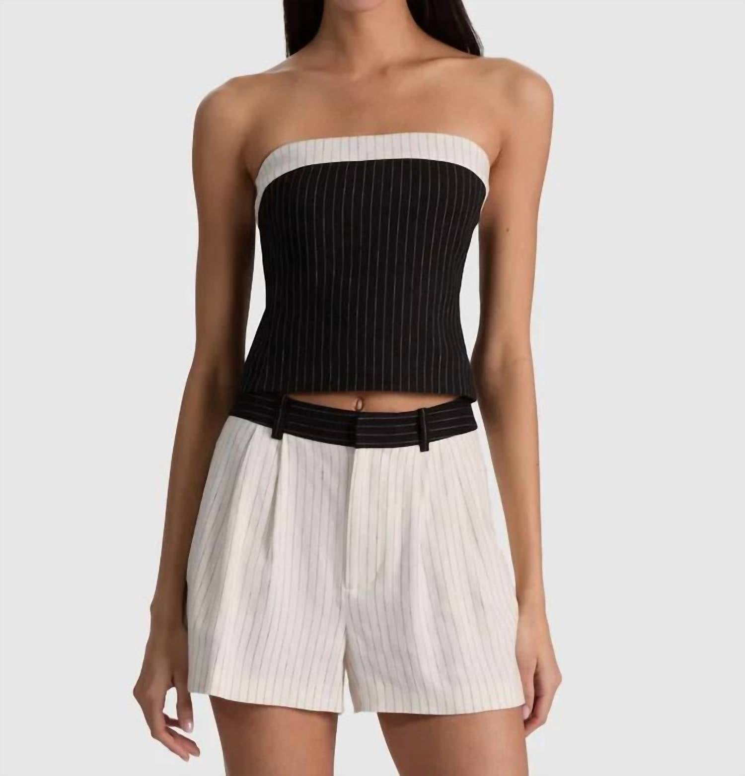 Alice + Olivia - Women's Kelly Linen Strapless Top