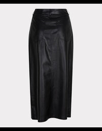 Esqualo - Long Vegan Leather Skirt With Slit