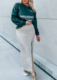 By Together Let's Celebrate Sequin Maxi Skirt in silver - women's skirt - alternate view