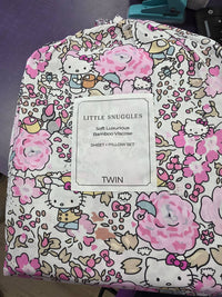 Charlies Project - Girl's Garden Kitty Bamboo Twin Sheet Set