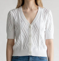 J. Society - Pointelle V-Neck Cardigan