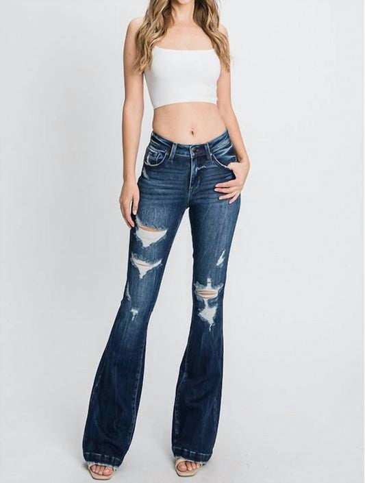 Petra153 - Mid-rise Stretch Flare Jeans
