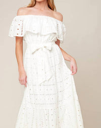Flying Tomato - Dominica Eyelet Midi Dress