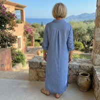 Made In Italy - Breezy Linen Shirt Dress