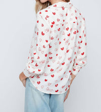 Renuar Love Is In The Air Blouse in the air blouse in scarlet combo - women's blouse - alternate view
