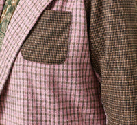 mystree Mixed Plaid Double Breast Jacket in berry mocha - women's jacket - view 4