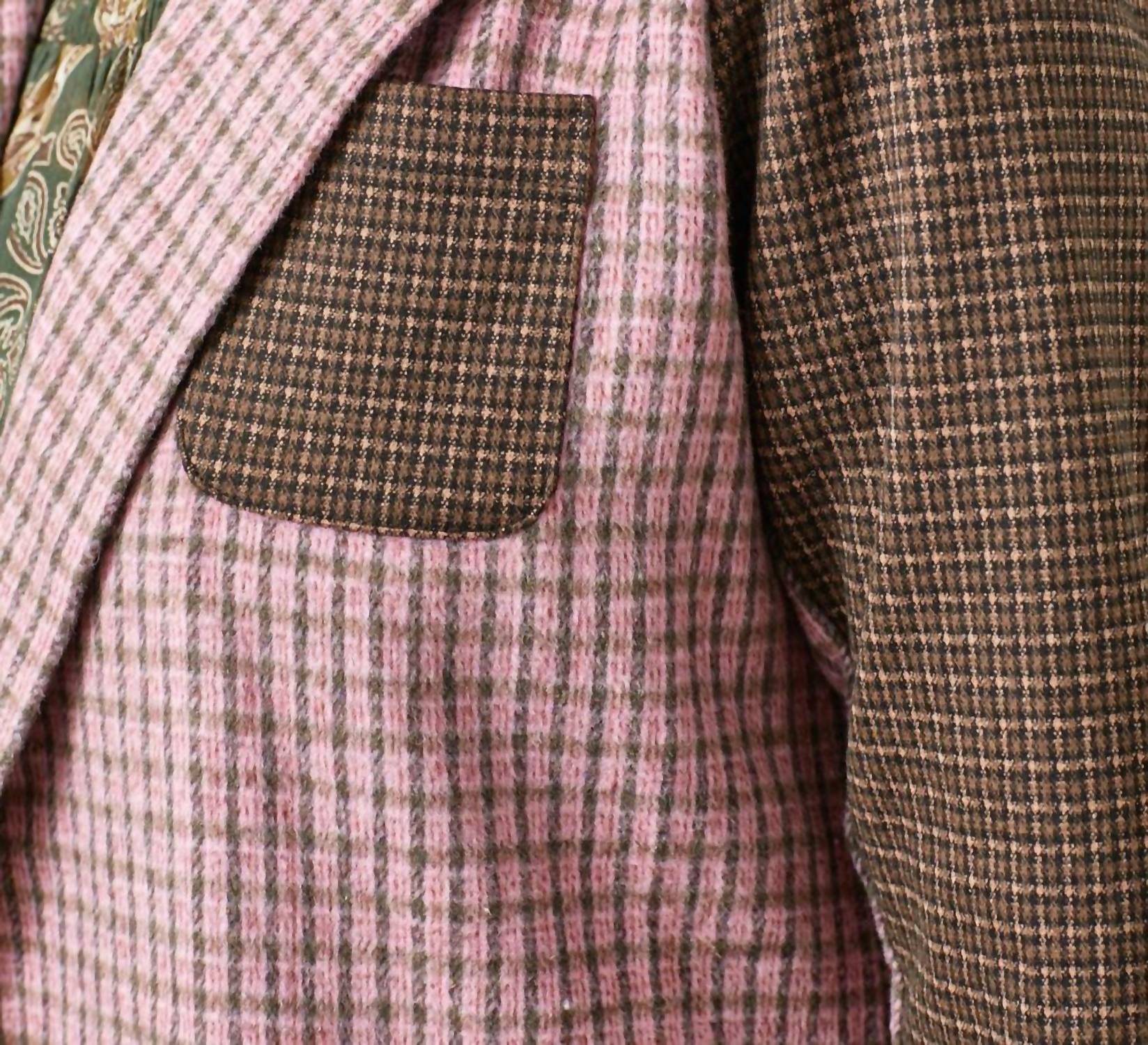 mystree Mixed Plaid Double Breast Jacket in berry mocha - women's jacket - view 4