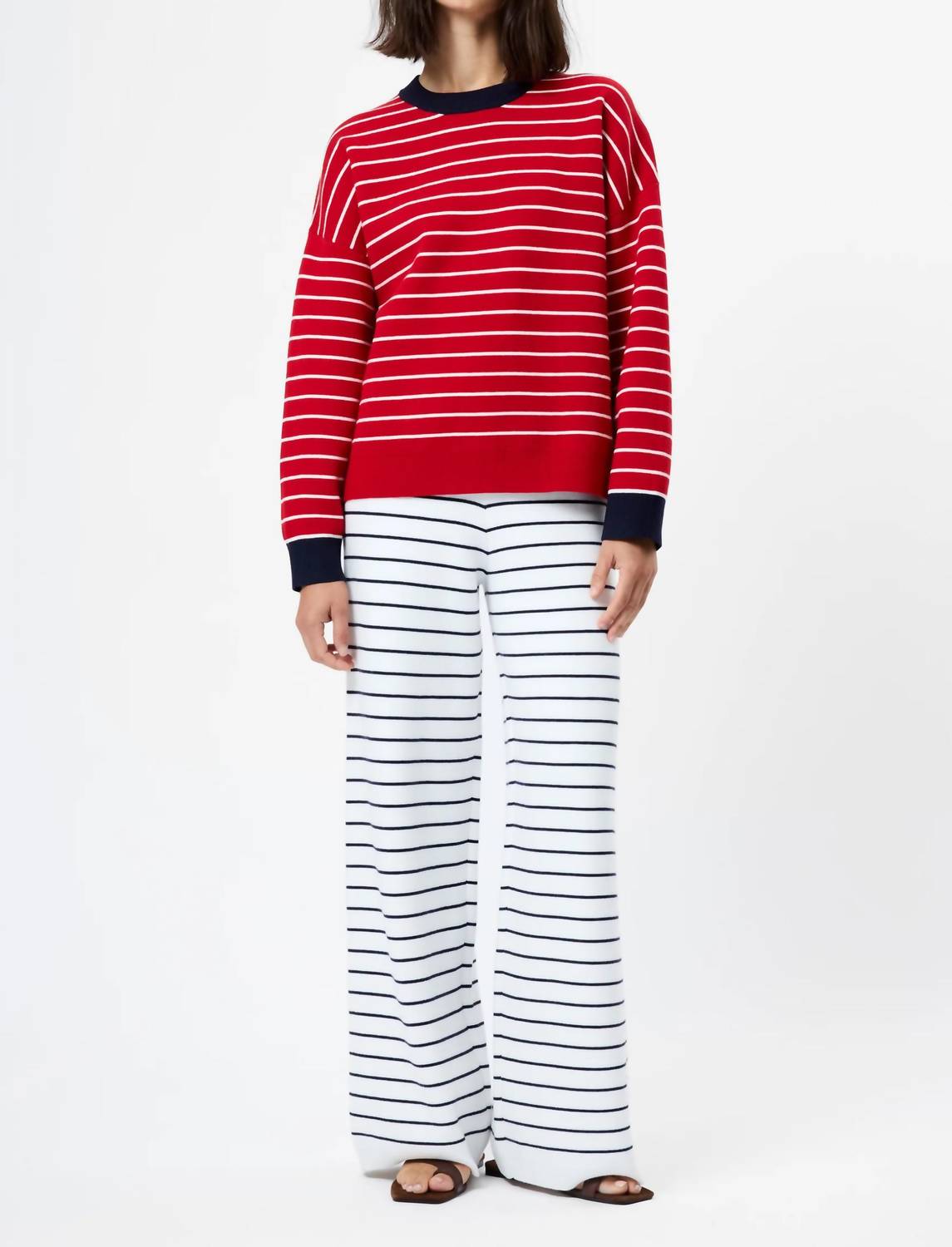 French Connection - Marley Knit Striped Crew Neck Sweater
