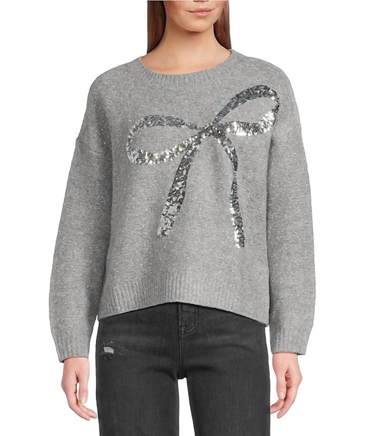 Elan - Sequin Bow Sweater