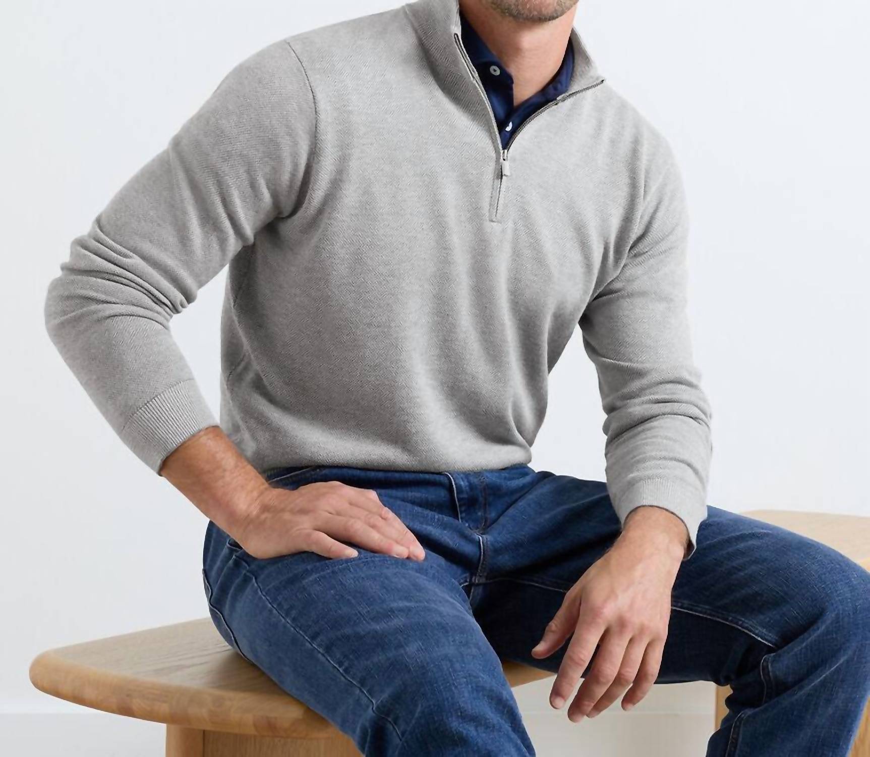 Peter Millar - Coolspun Lite Birdseye Quarter Zip Sweater