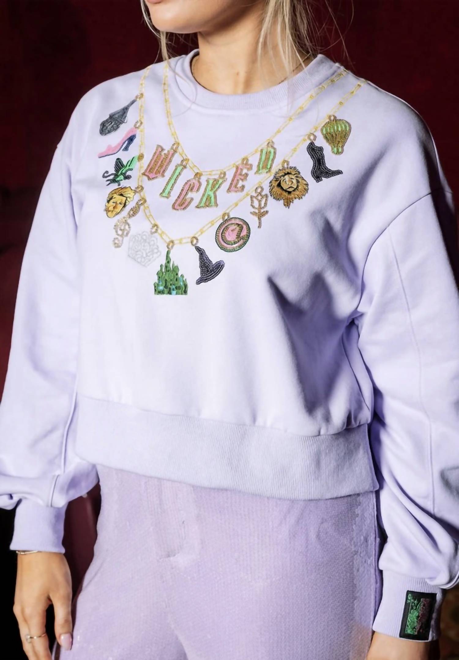 Queen Of Sparkles - Licensed Wicked Charm Necklace Sweatshirt
