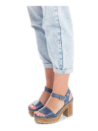Xti Women's Casual Heeled Platform Sandals in jeans - women's sandal - view 4