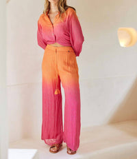 Z&L Europe Sunset Pant in blush pink to dusky orange - women's pants