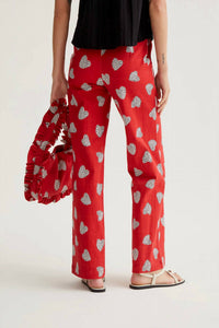 Compania Fantastica Harmony Print Pants in red - women's pants - detail view