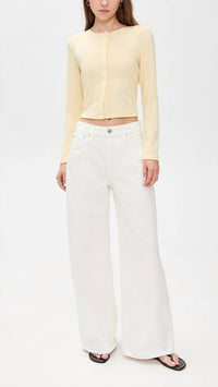 Moussy Tribeca Super Wide Pants in white - women's jeans - view 4