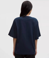 lululemon Heavyweight Cotton Oversized T-Shirt in true navy - women's t-shirt - alternate view
