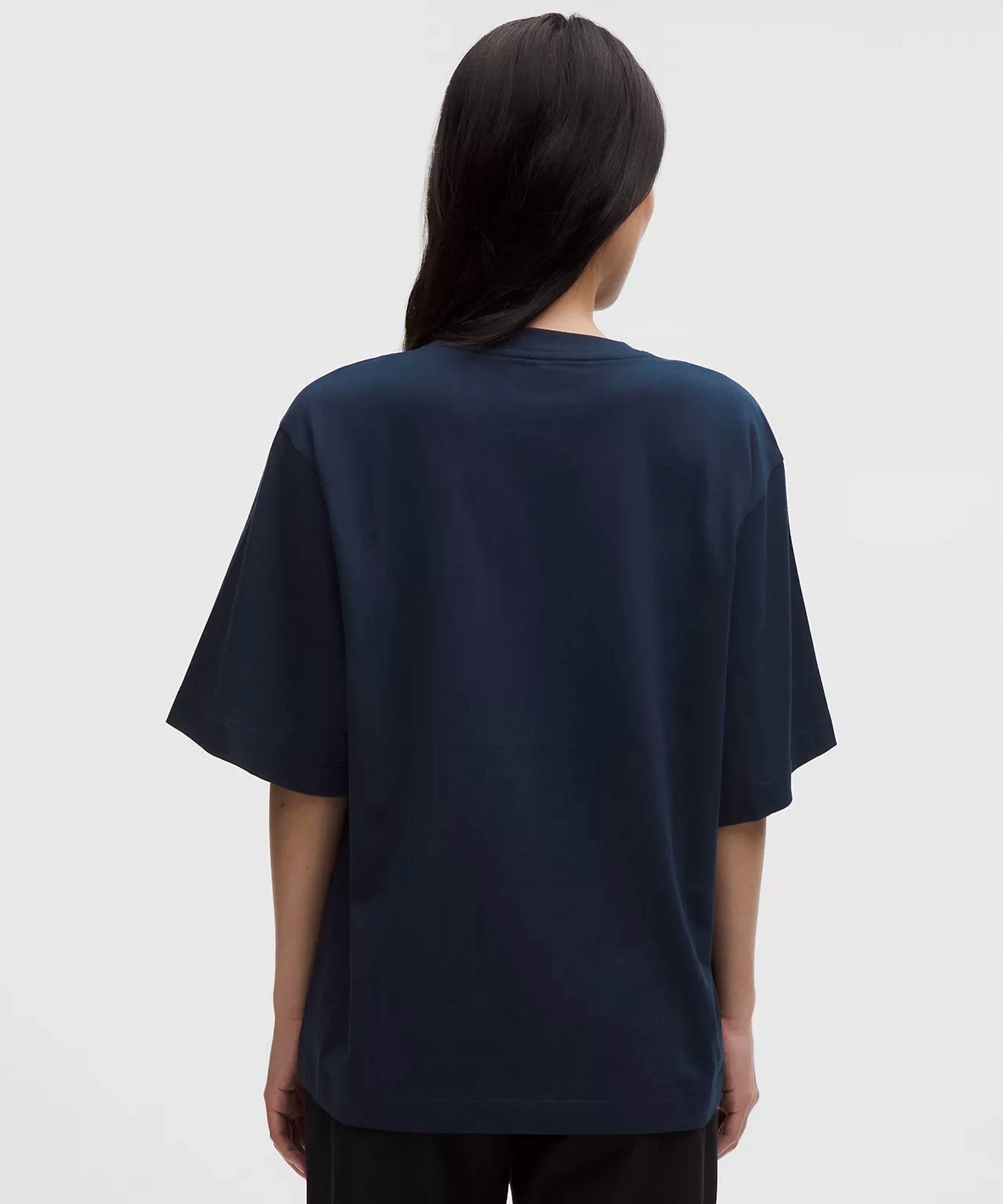 lululemon Heavyweight Cotton Oversized T-Shirt in true navy - women's t-shirt - alternate view