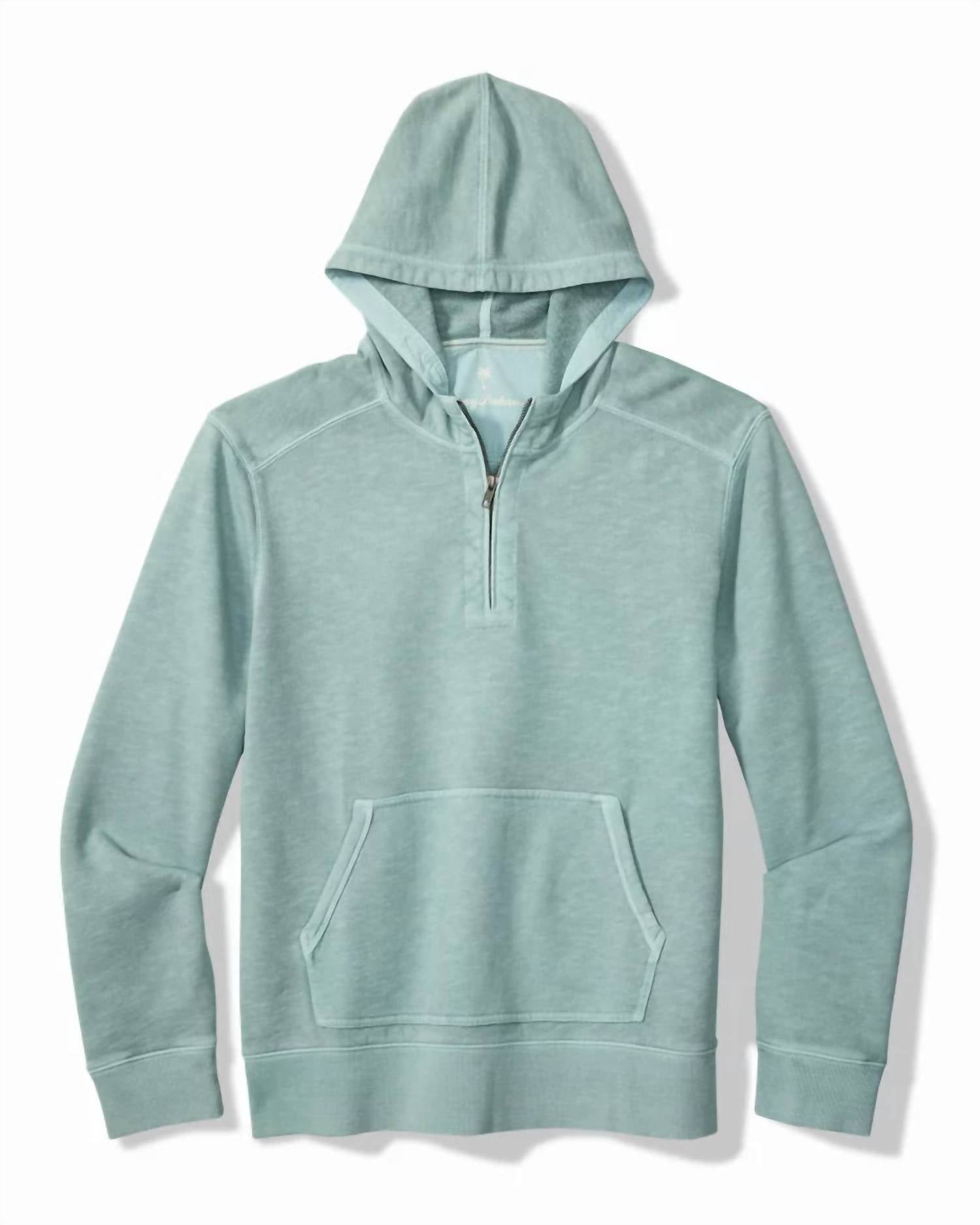 TOMMY BAHAMA Cirrus Breeze Half Zip Hoodie in dark alpine - men's shirt - view 4