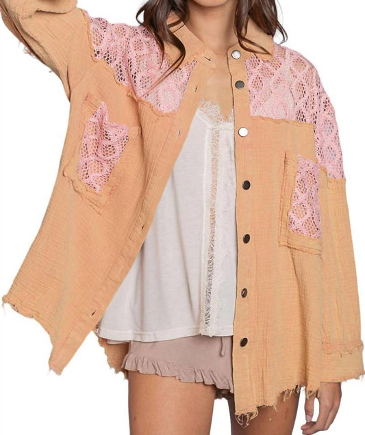 Pol - LACE CONTRAST SHIRT