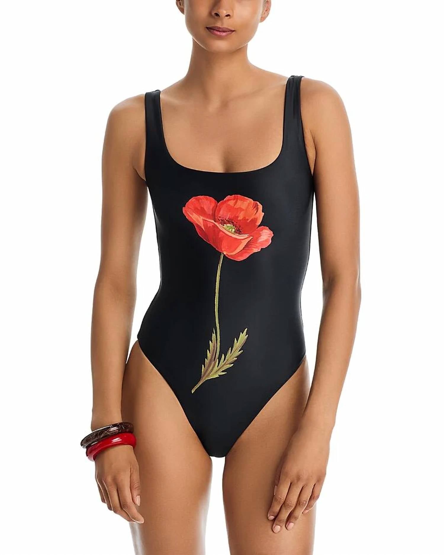 Aqua - Lisa Says Gah Printed One Piece Swimsuit