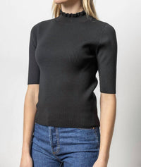Lilla P - Ruffle Mock Neck Sweater