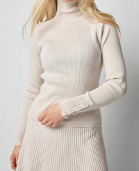 Lilla P - Slim Rib Turtleneck Top