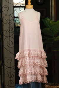 A Rare Bird - Women's Distressed Ruffle Slip Dress