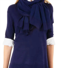 GRETCHEN SCOTT Sneek A Peek Knit Sweater in navy - women's sweater - detail view