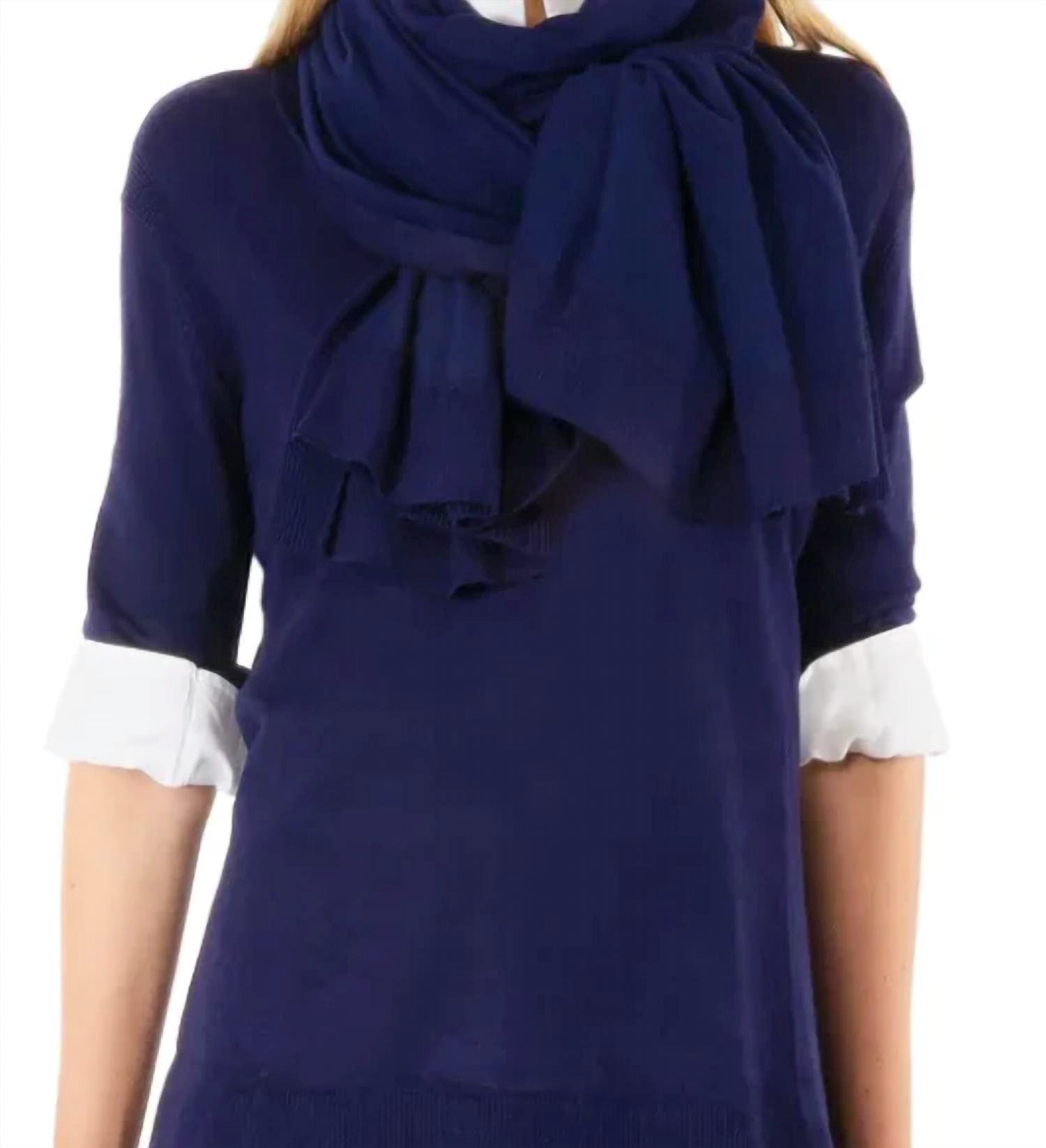 GRETCHEN SCOTT Sneek A Peek Knit Sweater in navy - women's sweater - detail view