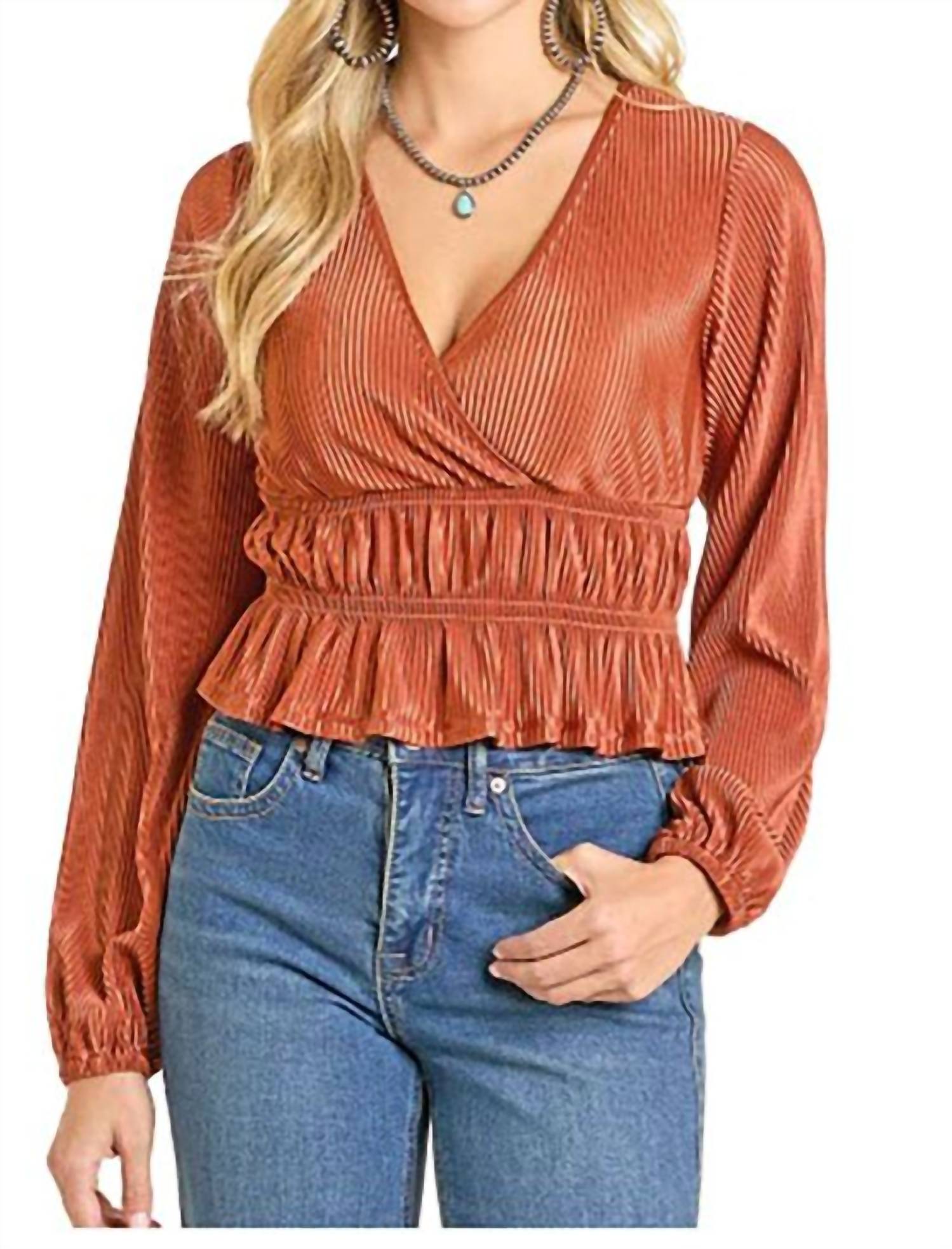 Rock & Roll Denim - Women's Cowgirl Plisse Blouse