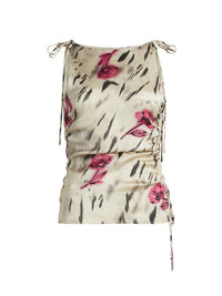 Ganni - Satin Gathered Top
