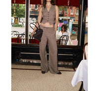Steve Madden - Barrett Plaid Suiting V-neck Sleeveless Vest Top