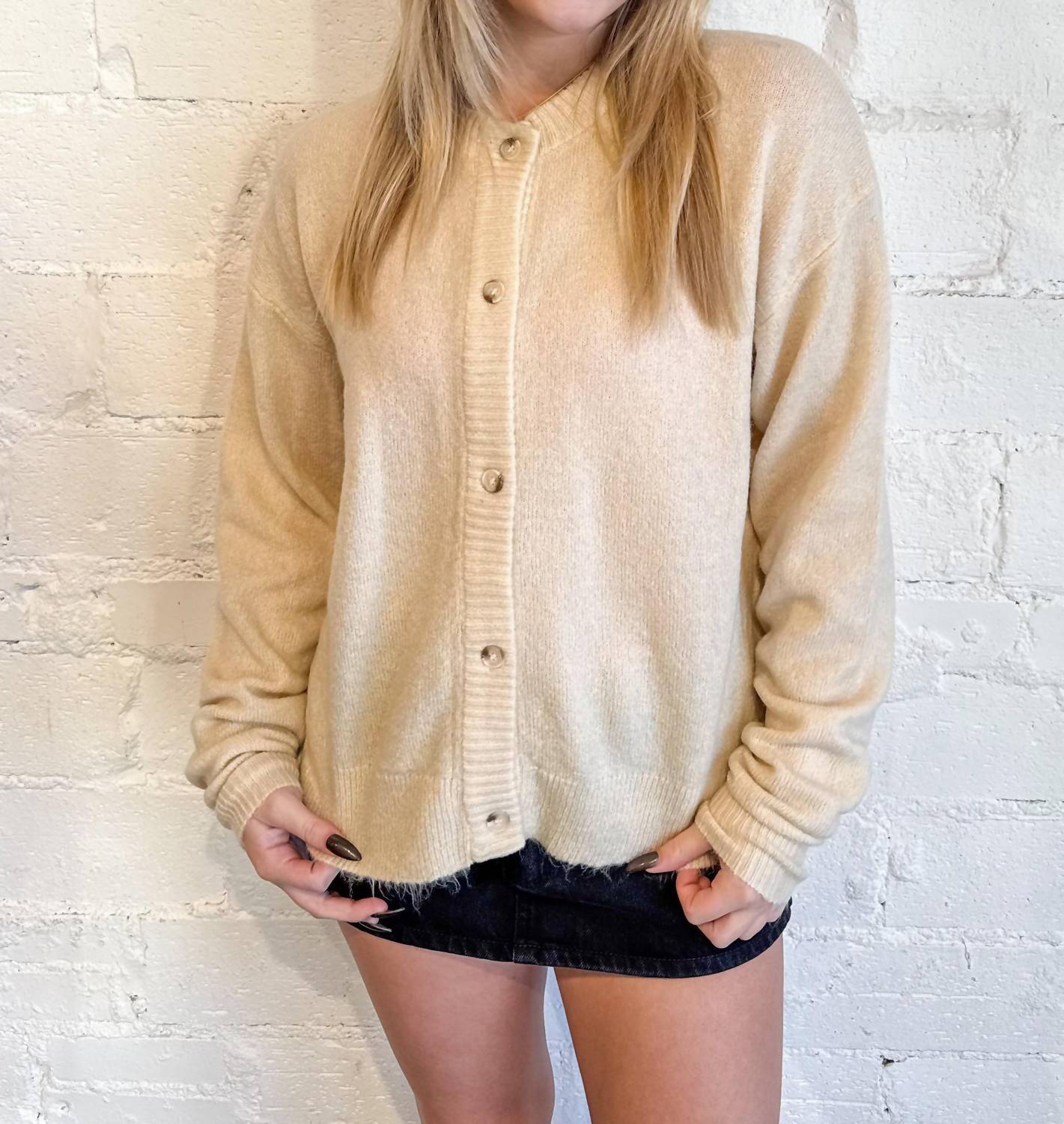 Olivaceous - Gillian Oversized Knit Cardigan