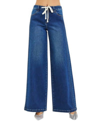 Risen - Elastic Waist Band Mid-rise Pintuck Jean
