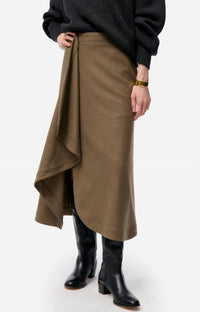vanessabruno Florida Midi Skirt in khaki - women's skirt - alternate view