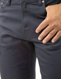 JACHS NEW YORK Straight Fit 5 Pocket Summer Commuter Pants in slate navy - men's pants - view 4