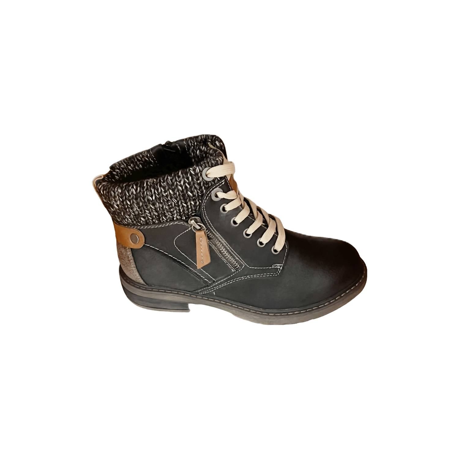 Extreme By Eddie Marc - Women's Knit Collar Lace Bootie With Zipper