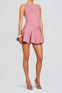 RETROFETE Audrina Knit Dress in metallic rose - women's dress - detail view