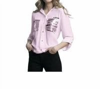 Frank Lyman Bella Sparkle Blouse in pink - women's blouse