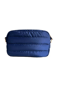 AHDORNED Women's Ella Quilted Puffer Bag in navy - women's bag - alternate view