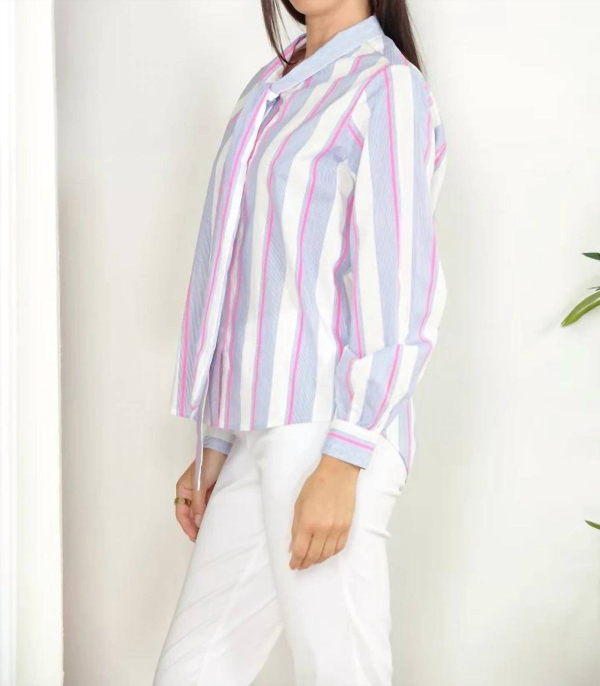 Zero Degrees Celsius - Bow Stripe Blouse