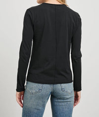 Rails Long Sleeve Crew Neck Top in black - women's long sleeve top - alternate view