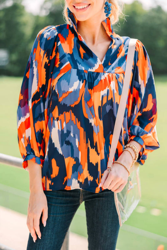 Adrienne - Auburn Spirit Abstract Top